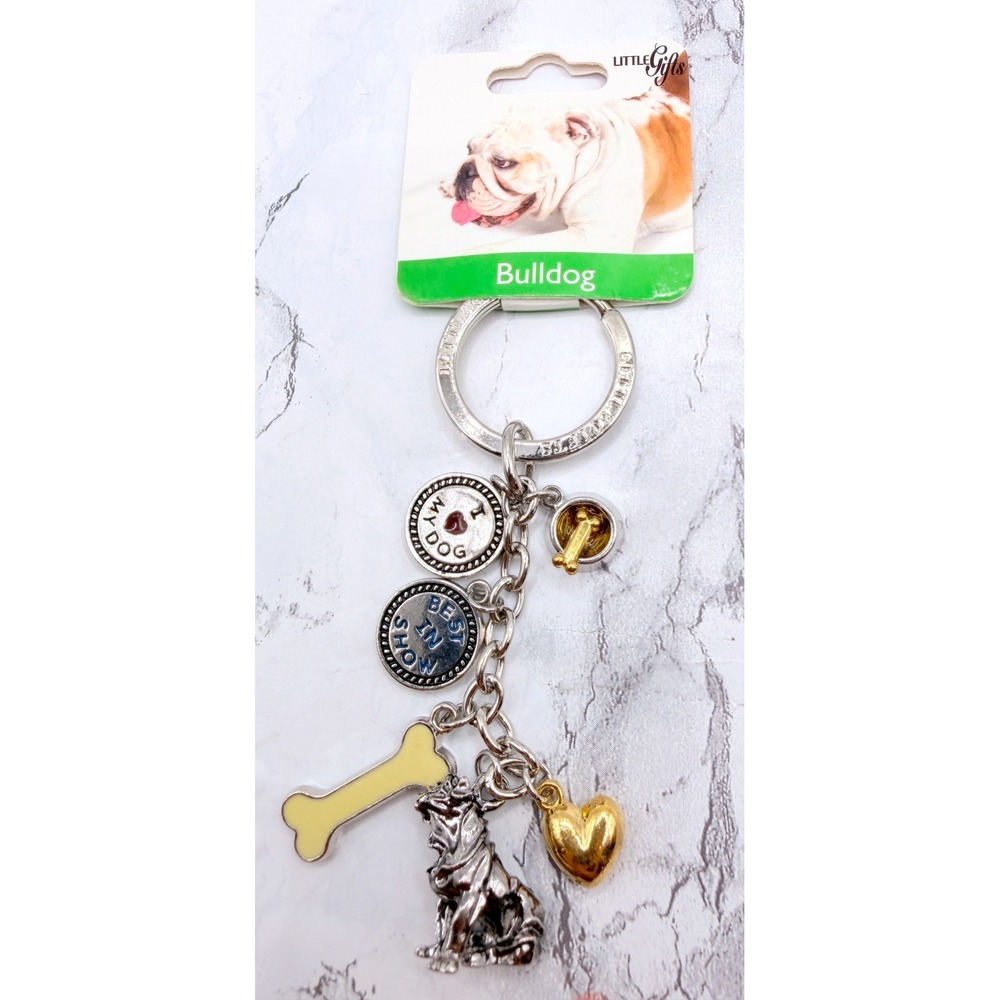 Little Gifts Bulldog Dog Charm Keychain Bag Charm New